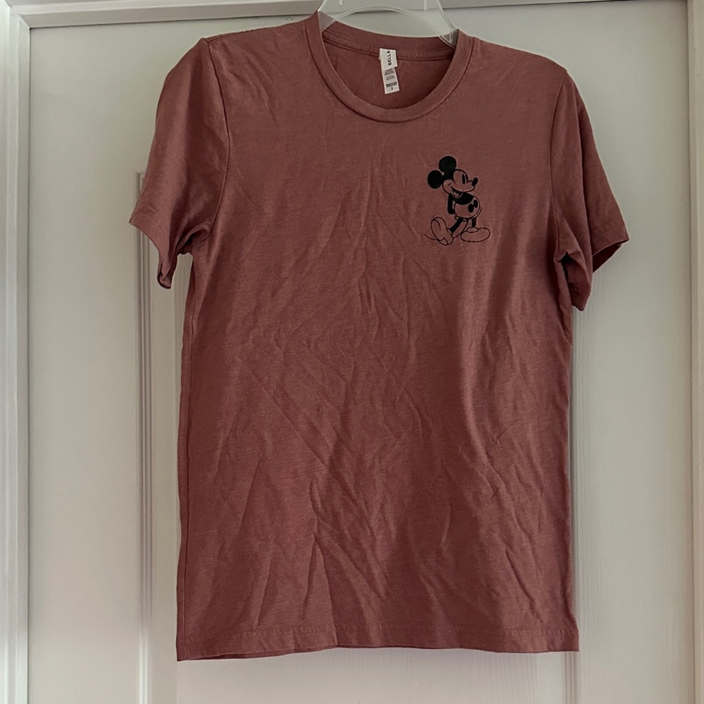 Bella Canvas Men's T-Shirt in Rust with Disney Mickey Graphic